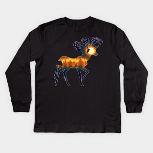 Vintage Mutant Deer Kids Long Sleeve T-Shirt